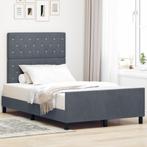 vidaXL Bed Frame Donkergrijs 120x190 cm Velours, Verzenden, Nieuw
