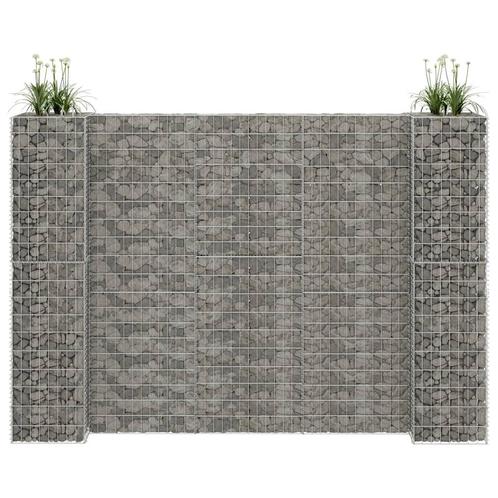 vidaXL Gabion plantenbak H-vormig 260x40x180 cm staaldraad, Tuin en Terras, Bloempotten, Nieuw, Verzenden