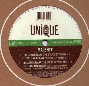 Malente - I Sell Marihuana, CD & DVD, Vinyles | Dance & House