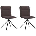 vidaXL Eetkamerstoelen 2 st stof donkerbruin, Huis en Inrichting, Verzenden, Nieuw
