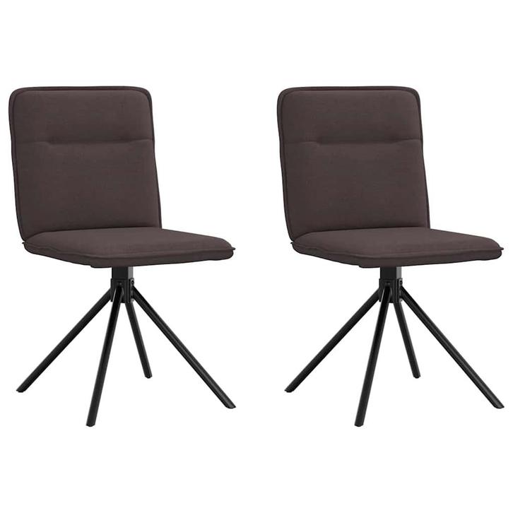 vidaXL Eetkamerstoelen 2 st stof donkerbruin, Huis en Inrichting, Stoelen, Nieuw, Verzenden
