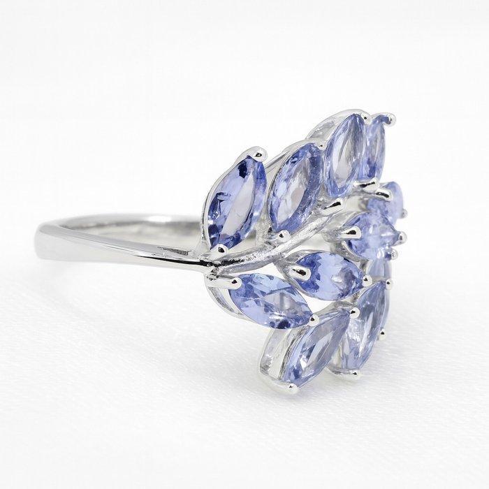 Zonder Minimumprijs - Ring Verguld, Zilver Tanzaniet - 18K, Handtassen en Accessoires, Ringen