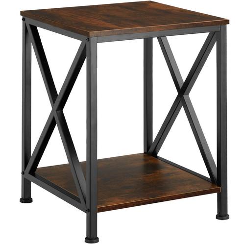 Bijzettafel Carlton 40,5x40,5x52,5cm - Industrieel hout donk, Maison & Meubles, Tables | Tables d'appoint, Envoi