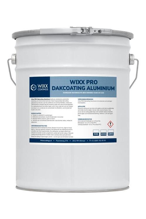 Wixx PRO Dakcoating Aluminium Zwart 5L, Doe-het-zelf en Bouw, Verf, Beits en Lak, Zwart, Nieuw, Verzenden