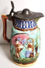 Mouzin Lecat, Nimy - Kruik - Tin, Barbotine - Oosters decor,