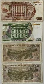 Autriche. - 2 x 20, 100 and 500 Schilling - 1967/1985 (Sans