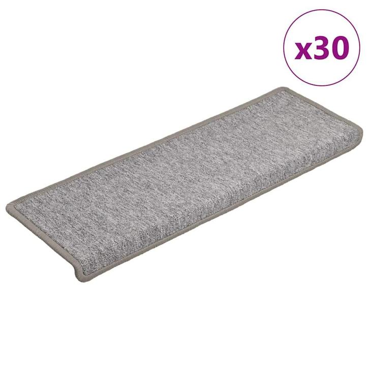 vidaXL Trapmatten 30 st 65x21x4 cm lichtgrijs met, Doe-het-zelf en Bouw, Ladders en Trappen, Nieuw, Verzenden