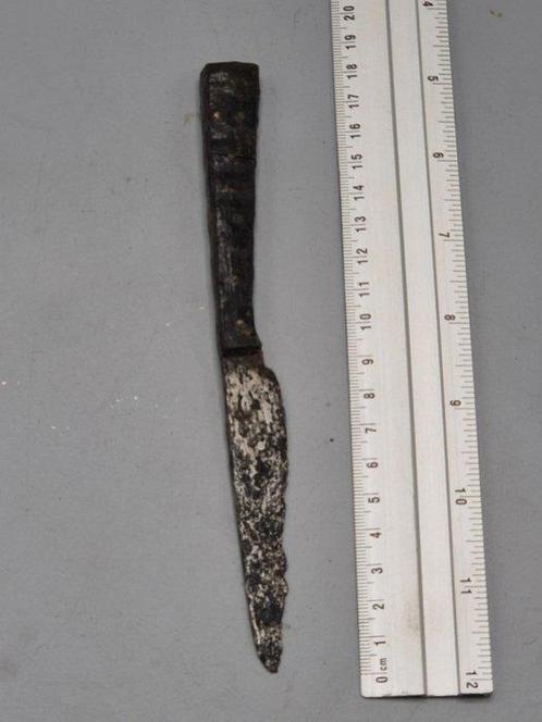 Hout, IJzer Bestekset - 17.5 cm - Een reis of bestekmes, Antiek en Kunst, Antiek | Overige Antiek