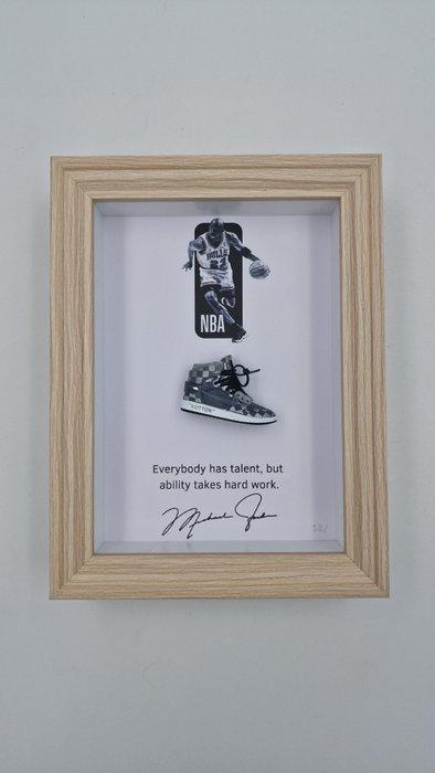 Barblo - Cadre- Mini sneaker « AJ1 Air Jordan 1 X Off-White, Antiek en Kunst, Kunst | Schilderijen | Modern