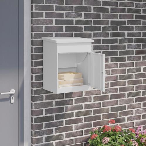 vidaXL Pakket Inwerpkoker Wit 44 x 35 x 59 cm Staal, Tuin en Terras, Brievenbussen, Nieuw, Verzenden