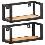 vidaXL Wandschappen 2 st 40 cm ruw mangohout, Huis en Inrichting, Kasten | Wandmeubels, Verzenden, Nieuw