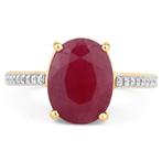 Ring - 14 karaat Geel goud - 3.97ct. tw. Robijn - Diamant -, Handtassen en Accessoires, Nieuw