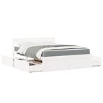 vidaXL Bed met lades en matras massief grenenhout wit, Huis en Inrichting, Slaapkamer | Bedden, Verzenden, Nieuw