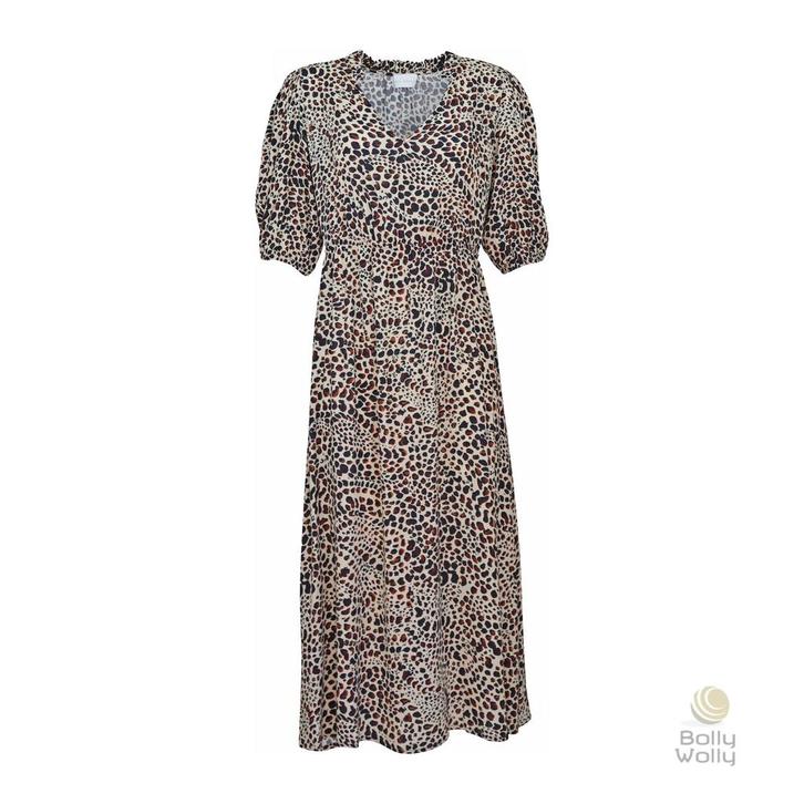 Due Amanti • midi jurk luipaard • 1 (36), Kleding | Dames, Truien en Vesten, Bruin, Nieuw, Maat 36 (S), Verzenden