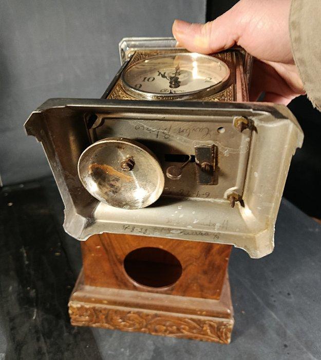 Pendulette de voyage - Laiton, Bois - 1920-1930, Antiquités & Art, Antiquités | Horloges