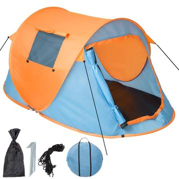 tectake Pop-up tent waterdicht - blauw / oranje beschikbaar voor biedingen