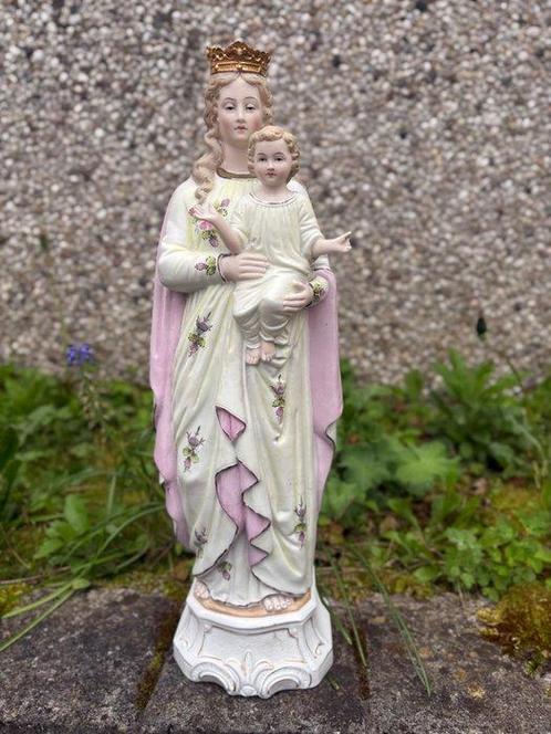 Beeld, Maria met kind Jezus beeld - 45 cm - po, Antiek en Kunst, Antiek | Boeken en Manuscripten