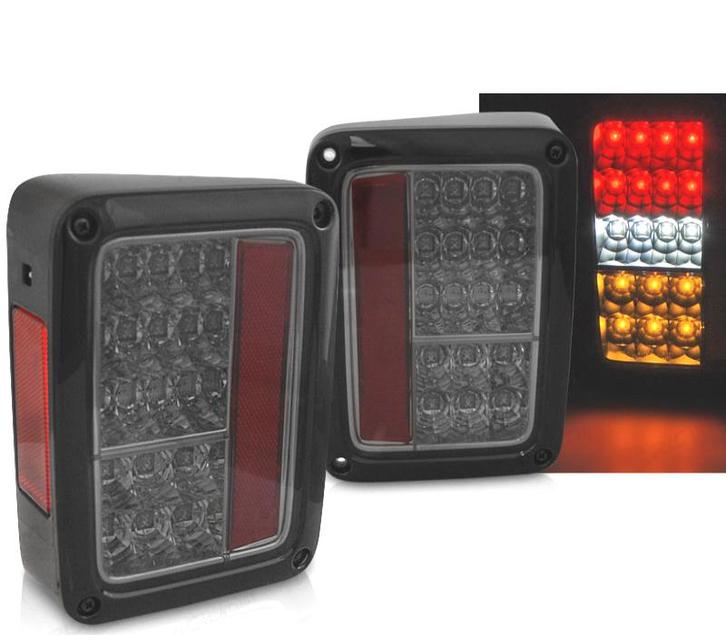 Feux Arrière Pour Jeep Wrangler 07-18 Full Led Fumé, Auto-onderdelen, Verlichting, Verzenden
