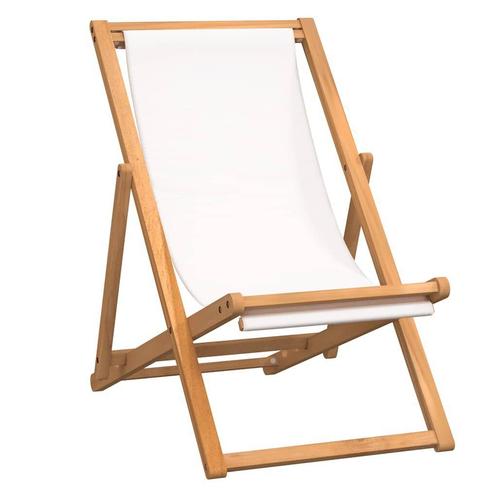 Teakhouten Ligstoel Creme | Tweede Kansje | Tuin & Camping, Tuin en Terras, Ligbedden, Nieuw, Teakhout, Verzenden