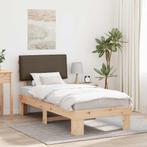 vidaXL Bedframe met Gevoerde Hoofdbord Taupe 80 x 200 cm, Huis en Inrichting, Slaapkamer | Bedden, Verzenden, Nieuw