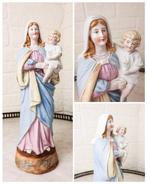 Beeld, Statue de la Vierge Marie en biscuit peint - 29 cm -
