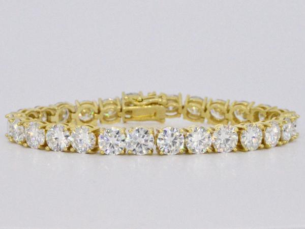 Veiling - Gele tennisarmband met briljanten Moissaniet 26.00, Handtassen en Accessoires, Armbanden