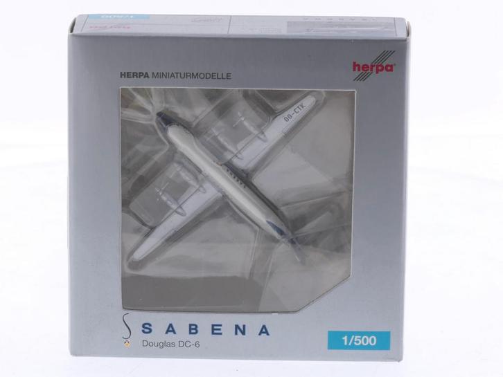 Schaal 1:500 Herpa 515481 Douglas DC-6 Sabena Reg. OO-CTK..., Hobby en Vrije tijd, Modelbouw | Vliegtuigen en Helikopters, Zo goed als nieuw