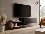 Meubella | TV-Meubel mat Zwart eiken 210cm zwevend, Nieuw, Overige materialen, Minder dan 100 cm, 25 tot 50 cm