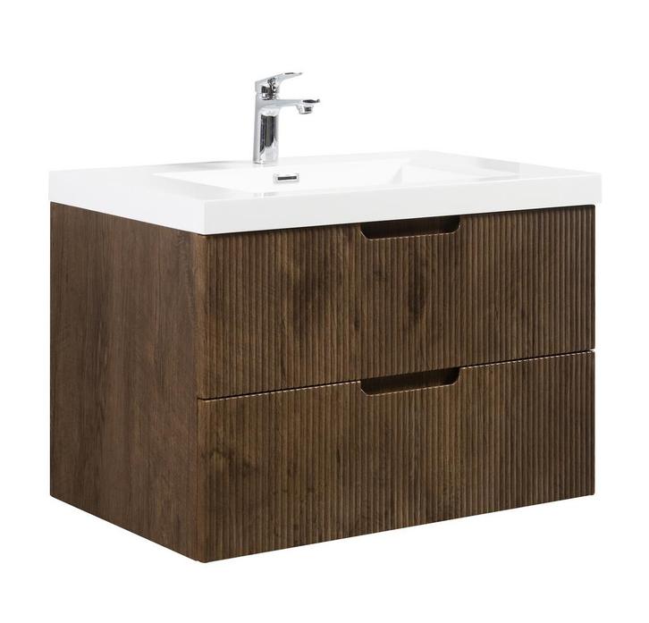 Badkamermeubel Set Thermis 80cm Walnoot Bruin Badmeubel, Huis en Inrichting, Badkamer | Badkamermeubels, Nieuw, Verzenden