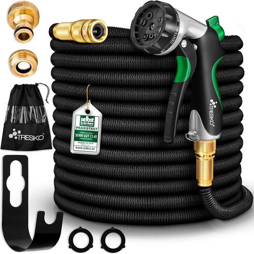 TRESKO® Premium Tuinslang 22,5m - Uitrekbare Tuinslang - Zwa, Huis en Inrichting, Woonaccessoires | Overige, Verzenden