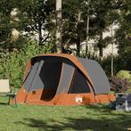 vidaXL Tent 4-persoons waterdicht grijs en oranje, Caravans en Kamperen, Tentaccessoires, Verzenden, Nieuw