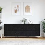 vidaXL Dressoirs 3 pcs Zwart eiken 180 x 35 x 70 cm Bewerkt, Huis en Inrichting, Kasten | Dressoirs, Verzenden, Nieuw