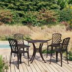 vidaXL 5-delige Bistroset gietaluminium bronskleurig, Tuin en Terras, Tuinsets en Loungesets, Verzenden, Nieuw