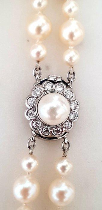 Halsketting - 18 karaat Witgoud Diamant (Natuurlijk), Handtassen en Accessoires, Kettingen