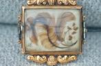 Broche - 15 karaat Geel goud - rouw/herinneringsbroche, Handtassen en Accessoires