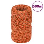 vidaXL Boottouw 2 mm 500 m polypropyleen oranje, Verzenden, Nieuw