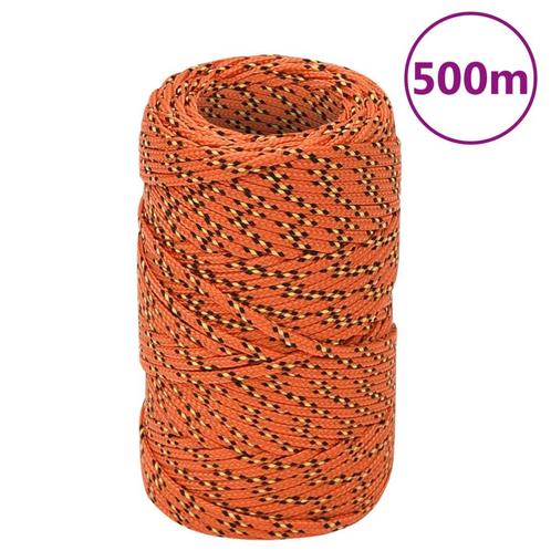 vidaXL Boottouw 2 mm 500 m polypropyleen oranje, Doe-het-zelf en Bouw, IJzerwaren en Bevestigingsmiddelen, Nieuw, Verzenden