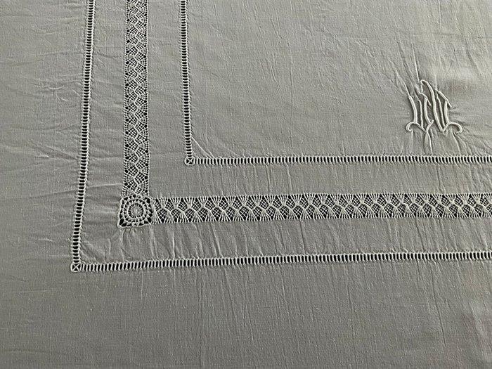 Vroege 20e eeuws linnen tafellinnen met initialen M.M. -, Antiek en Kunst, Antiek | Tapijten, Tafelkleden en Textiel