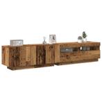 vidaXL Tv-meubel met LED 200x35x40 cm bewerkt hout oud hout, Huis en Inrichting, Kasten |Televisiemeubels, Verzenden, Nieuw