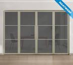 Dubbele stalen taatsdeur met glaspanelen Kiezelgrijs 3 Vlaks, Doe-het-zelf en Bouw, Nieuw, Metaal, Overige typen