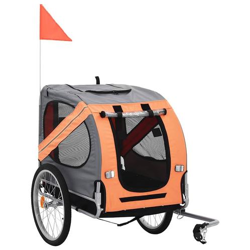 vidaXL Hondenfietstrailer oranje en grijs, Animaux & Accessoires, Autres accessoires pour animaux, Envoi