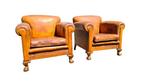 Pair of high end English leather chairs - Fauteuil (2) -