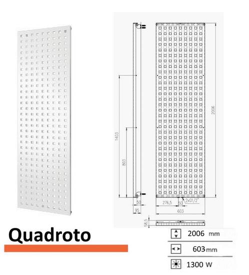 Designradiator Quadroto 2006 x 603 mm Parelgrijs (Pearl, Bricolage & Construction, Sanitaire, Enlèvement ou Envoi