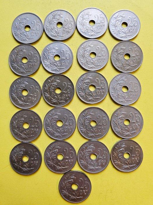 België. 25 Centimes 1908 t.e.m. 1929 (Zonder Minimumprijs), Postzegels en Munten, Munten | Europa | Niet-Euromunten