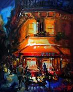 Jurij Frey - Café, Paris (Collection 2025), Antiek en Kunst, Kunst | Schilderijen | Modern