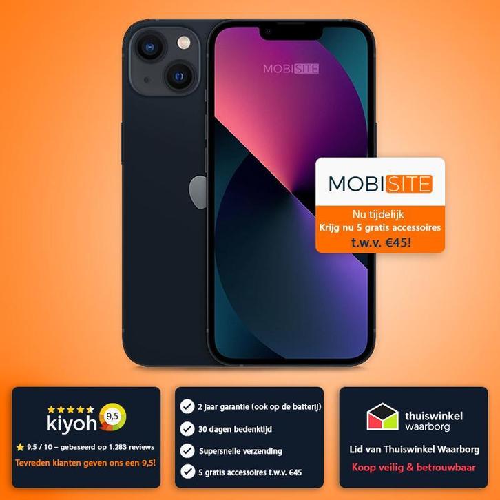 iPhone 13 / 128 GB / Met 5 gratis accessoires - Accu 100%, Telecommunicatie, Mobiele telefoons | Apple iPhone, Zonder abonnement