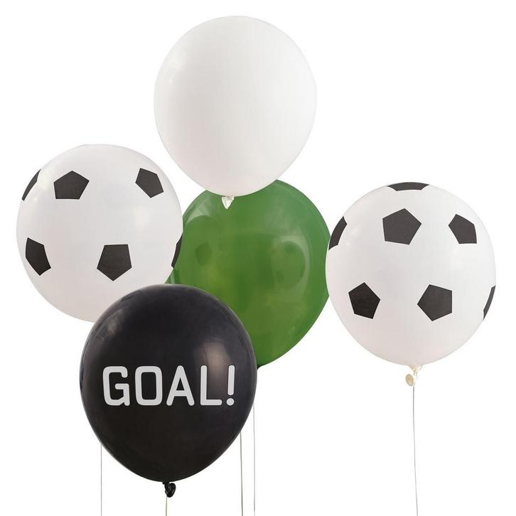 Voetbal Ballonnen Goal 30cm 5st, Hobby en Vrije tijd, Feestartikelen, Nieuw, Verzenden