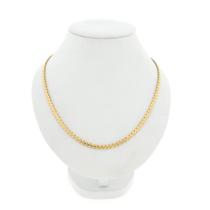 Gouden S-schakel ketting | 45 cm (gouden ketting, geelgoud), Handtassen en Accessoires, Kettingen, Overige kleuren, Gebruikt, Goud