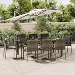 vidaXL 9-delige Tuinset met kussens poly rattan zwart en, Verzenden, Nieuw, Tuinset