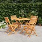 vidaXL 5-delige Tuinset massief teakhout, Tuin en Terras, Tuinsets en Loungesets, Verzenden, Nieuw, Tuinset